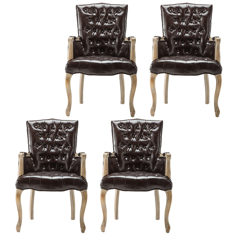 Solid Wood Country Style Indoor Chair Parsons Dining Chair of 23'' Wide Coffee 4 Piece Set Clearhalo ' kitchen&dining_furn' 'Dining Chairs' 'Dining Tables & Seating' 'dining_chair' 'furn' 'furn_dining_chair' 'Furniture' 'furniture_dining_chair' 'Kitchen & Dining Furniture' 'kitchen' 3643954