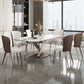 Metal Contemporary Rectangular Table Sintered Stone Dining Table with Pedestal Base Clearhalo ' dining_table' 'Dining Tables & Seating' 'Dining Tables' 'furn' 'furn_dining_table' 'Furniture' 'furniture_dining_table' 'Kitchen & Dining Furniture' 'kitchen&dining_furn' 'kitchen' 'kitchen_dining_table' 3649095
