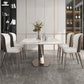 Metal Contemporary Rectangular Table Sintered Stone Dining Table with Pedestal Base Clearhalo ' dining_table' 'Dining Tables & Seating' 'Dining Tables' 'furn' 'furn_dining_table' 'Furniture' 'furniture_dining_table' 'Kitchen & Dining Furniture' 'kitchen&dining_furn' 'kitchen' 'kitchen_dining_table' 3649103