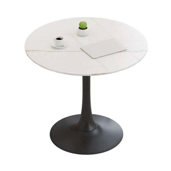Round Table Dinette Table Contemporary Dinner Room Kitchen Table with Tulip Base White Without Chairs Clearhalo ' dining_table' 'Dining Tables & Seating' 'Dining Tables' 'furn' 'furn_dining_table' 'Furniture' 'furniture_dining_table' 'Kitchen & Dining Furniture' 'kitchen&dining_furn' 'kitchen' 'kitchen_dining_table' 3649112