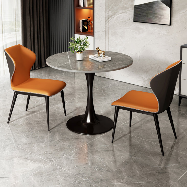 Round Table Dinette Table Contemporary Dinner Room Kitchen Table with Tulip Base Clearhalo ' dining_table' 'Dining Tables & Seating' 'Dining Tables' 'furn' 'furn_dining_table' 'Furniture' 'furniture_dining_table' 'Kitchen & Dining Furniture' 'kitchen&dining_furn' 'kitchen' 'kitchen_dining_table' 3649114