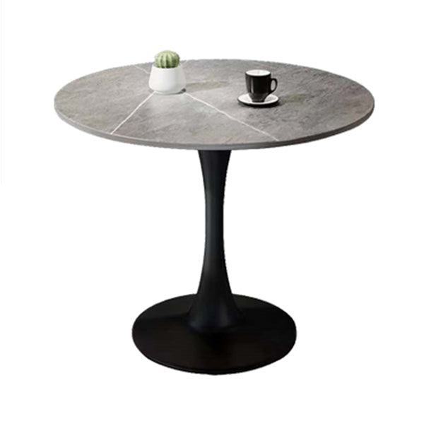 Round Table Dinette Table Contemporary Dinner Room Kitchen Table with Tulip Base Gray Without Chairs Clearhalo ' dining_table' 'Dining Tables & Seating' 'Dining Tables' 'furn' 'furn_dining_table' 'Furniture' 'furniture_dining_table' 'Kitchen & Dining Furniture' 'kitchen&dining_furn' 'kitchen' 'kitchen_dining_table' 3649115
