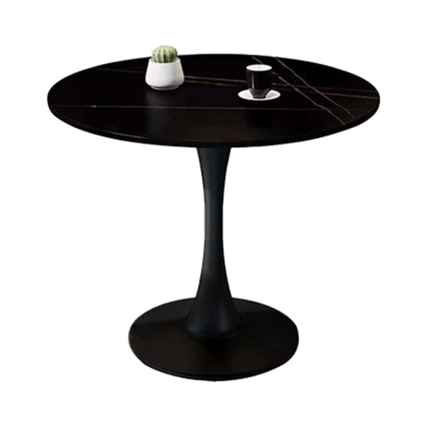 Round Table Dinette Table Contemporary Dinner Room Kitchen Table with Tulip Base Black Without Chairs Clearhalo ' dining_table' 'Dining Tables & Seating' 'Dining Tables' 'furn' 'furn_dining_table' 'Furniture' 'furniture_dining_table' 'Kitchen & Dining Furniture' 'kitchen&dining_furn' 'kitchen' 'kitchen_dining_table' 3649118