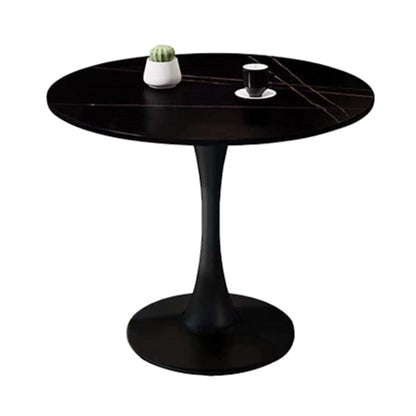 Round Table Dinette Table Contemporary Dinner Room Kitchen Table with Tulip Base Black Without Chairs Clearhalo ' dining_table' 'Dining Tables & Seating' 'Dining Tables' 'furn' 'furn_dining_table' 'Furniture' 'furniture_dining_table' 'Kitchen & Dining Furniture' 'kitchen&dining_furn' 'kitchen' 'kitchen_dining_table' 3649118
