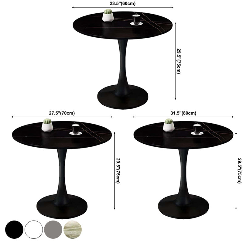 Round Table Dinette Table Contemporary Dinner Room Kitchen Table with Tulip Base Clearhalo ' dining_table' 'Dining Tables & Seating' 'Dining Tables' 'furn' 'furn_dining_table' 'Furniture' 'furniture_dining_table' 'Kitchen & Dining Furniture' 'kitchen&dining_furn' 'kitchen' 'kitchen_dining_table' 3649119
