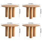 Round Pedestal Contemporary Dining Table Brown Tone Fixed Table of Solid Wood Clearhalo ' dining_table' 'Dining Tables & Seating' 'Dining Tables' 'furn' 'furn_dining_table' 'Furniture' 'furniture_dining_table' 'Kitchen & Dining Furniture' 'kitchen&dining_furn' 'kitchen' 'kitchen_dining_table' 3649129