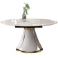 Modern Round Dining Table Sintered Stone Dining Table with Pedestal Base for Home Kitchen Dinner White Without Chairs Clearhalo ' dining_table' 'Dining Tables & Seating' 'Dining Tables' 'furn' 'furn_dining_table' 'Furniture' 'furniture_dining_table' 'Kitchen & Dining Furniture' 'kitchen&dining_furn' 'kitchen' 'kitchen_dining_table' 3649137