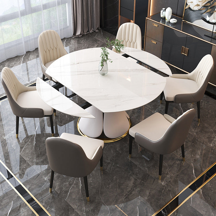 Modern Round Dining Table Sintered Stone Dining Table with Pedestal Base for Home Kitchen Dinner Clearhalo ' dining_table' 'Dining Tables & Seating' 'Dining Tables' 'furn' 'furn_dining_table' 'Furniture' 'furniture_dining_table' 'Kitchen & Dining Furniture' 'kitchen&dining_furn' 'kitchen' 'kitchen_dining_table' 3649143