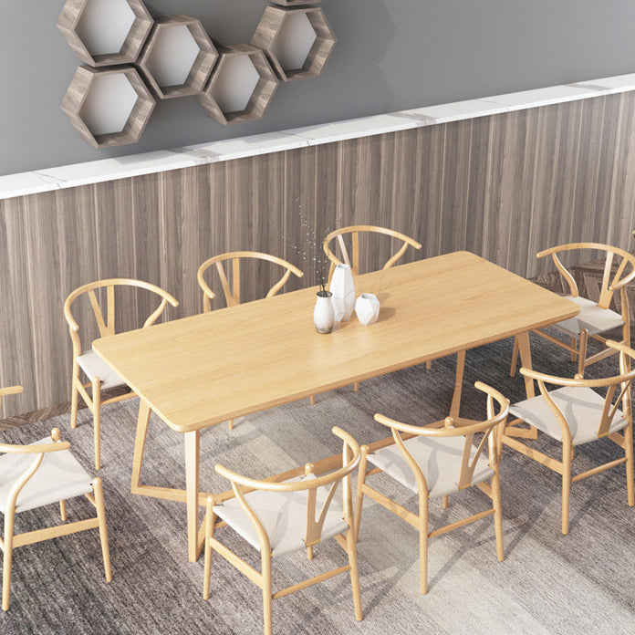 Pine Solid Wood Rectangle Dining Table Contemporary Kitchen Wood Table with Double Pedestal Clearhalo ' dining_table' 'Dining Tables & Seating' 'Dining Tables' 'furn' 'furn_dining_table' 'Furniture' 'furniture_dining_table' 'Kitchen & Dining Furniture' 'kitchen&dining_furn' 'kitchen' 'kitchen_dining_table' 3649144