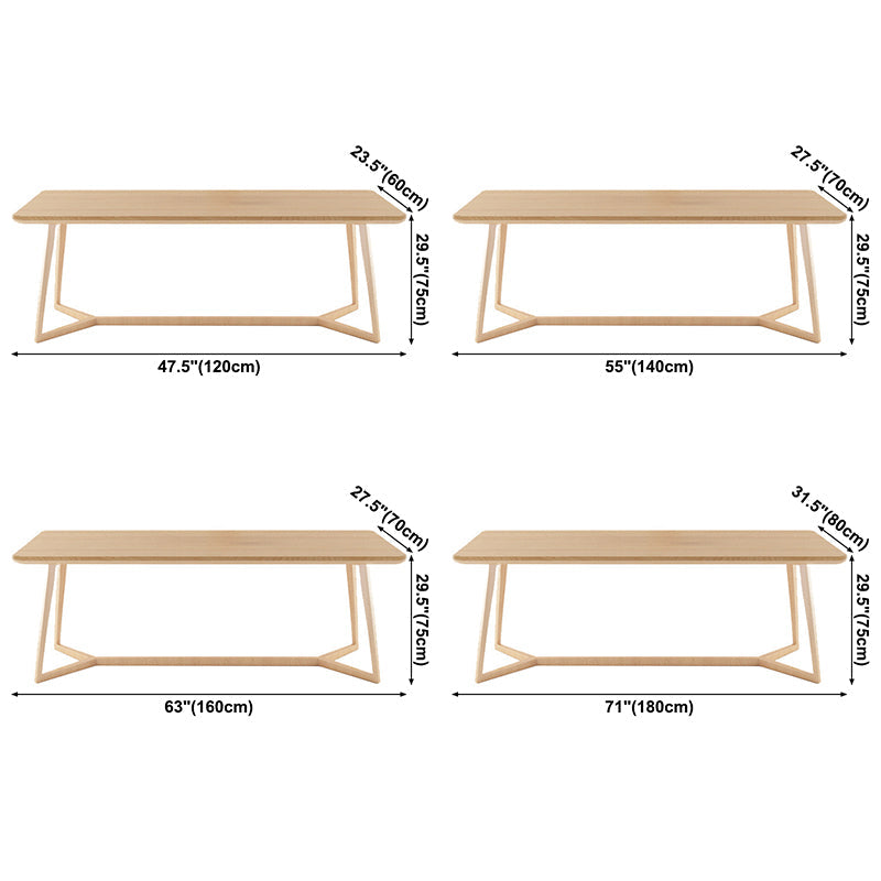 Pine Solid Wood Rectangle Dining Table Contemporary Kitchen Wood Table with Double Pedestal Clearhalo ' dining_table' 'Dining Tables & Seating' 'Dining Tables' 'furn' 'furn_dining_table' 'Furniture' 'furniture_dining_table' 'Kitchen & Dining Furniture' 'kitchen&dining_furn' 'kitchen' 'kitchen_dining_table' 3649149