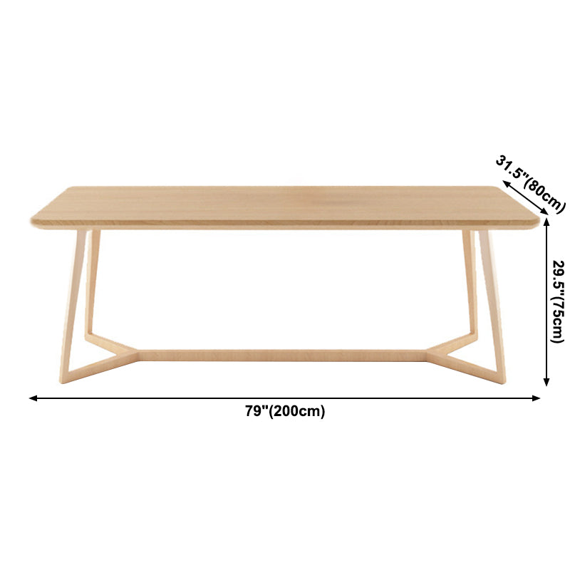 Pine Solid Wood Rectangle Dining Table Contemporary Kitchen Wood Table with Double Pedestal Clearhalo ' dining_table' 'Dining Tables & Seating' 'Dining Tables' 'furn' 'furn_dining_table' 'Furniture' 'furniture_dining_table' 'Kitchen & Dining Furniture' 'kitchen&dining_furn' 'kitchen' 'kitchen_dining_table' 3649150