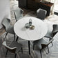 Modern Style Sintered Stone Dining Table White Round Table with Metal Base Clearhalo ' dining_table' 'Dining Tables & Seating' 'Dining Tables' 'furn' 'furn_dining_table' 'Furniture' 'furniture_dining_table' 'Kitchen & Dining Furniture' 'kitchen&dining_furn' 'kitchen' 'kitchen_dining_table' 3649153