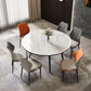 Modern Style Sintered Stone Dining Table White Round Table with Metal Base Clearhalo ' dining_table' 'Dining Tables & Seating' 'Dining Tables' 'furn' 'furn_dining_table' 'Furniture' 'furniture_dining_table' 'Kitchen & Dining Furniture' 'kitchen&dining_furn' 'kitchen' 'kitchen_dining_table' 3649159