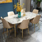Metal Contemporary Rectangular Table Sintered Stone Dining Table with 4 Legs Clearhalo ' dining_table' 'Dining Tables & Seating' 'Dining Tables' 'furn' 'furn_dining_table' 'Furniture' 'furniture_dining_table' 'Kitchen & Dining Furniture' 'kitchen&dining_furn' 'kitchen' 'kitchen_dining_table' 3649164