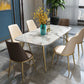 Metal Contemporary Rectangular Table Sintered Stone Dining Table with 4 Legs Clearhalo ' dining_table' 'Dining Tables & Seating' 'Dining Tables' 'furn' 'furn_dining_table' 'Furniture' 'furniture_dining_table' 'Kitchen & Dining Furniture' 'kitchen&dining_furn' 'kitchen' 'kitchen_dining_table' 3649165