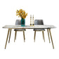 Metal Contemporary Rectangular Table Sintered Stone Dining Table with 4 Legs Clearhalo ' dining_table' 'Dining Tables & Seating' 'Dining Tables' 'furn' 'furn_dining_table' 'Furniture' 'furniture_dining_table' 'Kitchen & Dining Furniture' 'kitchen&dining_furn' 'kitchen' 'kitchen_dining_table' 3649172