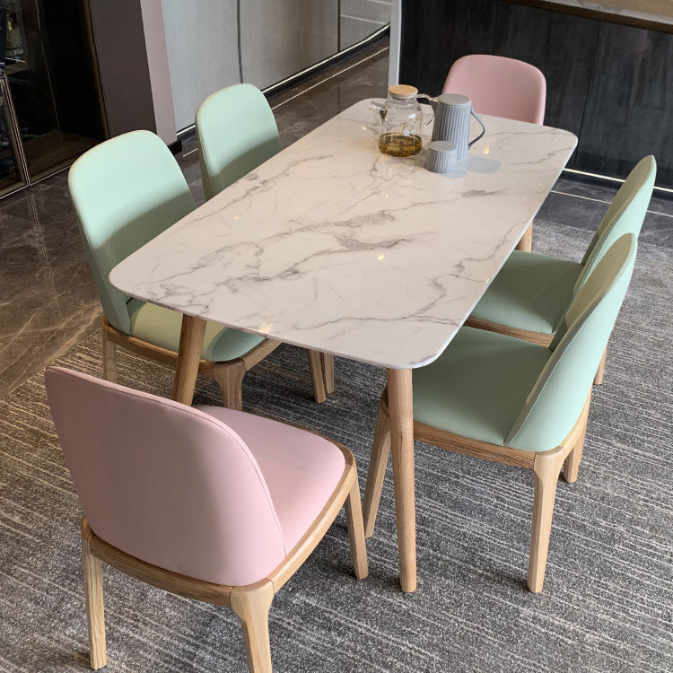 Modern Style Sintered Stone Dining Table Rectangle Table with 4 Wood Legs for Home Clearhalo ' dining_table' 'Dining Tables & Seating' 'Dining Tables' 'furn' 'furn_dining_table' 'Furniture' 'furniture_dining_table' 'Kitchen & Dining Furniture' 'kitchen&dining_furn' 'kitchen' 'kitchen_dining_table' 3649175
