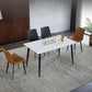 Contemporary White Standard Dining Table Sintered Stone Rectangle Shape Dining Table for Kitchen Clearhalo ' dining_table' 'Dining Tables & Seating' 'Dining Tables' 'furn' 'furn_dining_table' 'Furniture' 'furniture_dining_table' 'Kitchen & Dining Furniture' 'kitchen&dining_furn' 'kitchen' 'kitchen_dining_table' 3649197