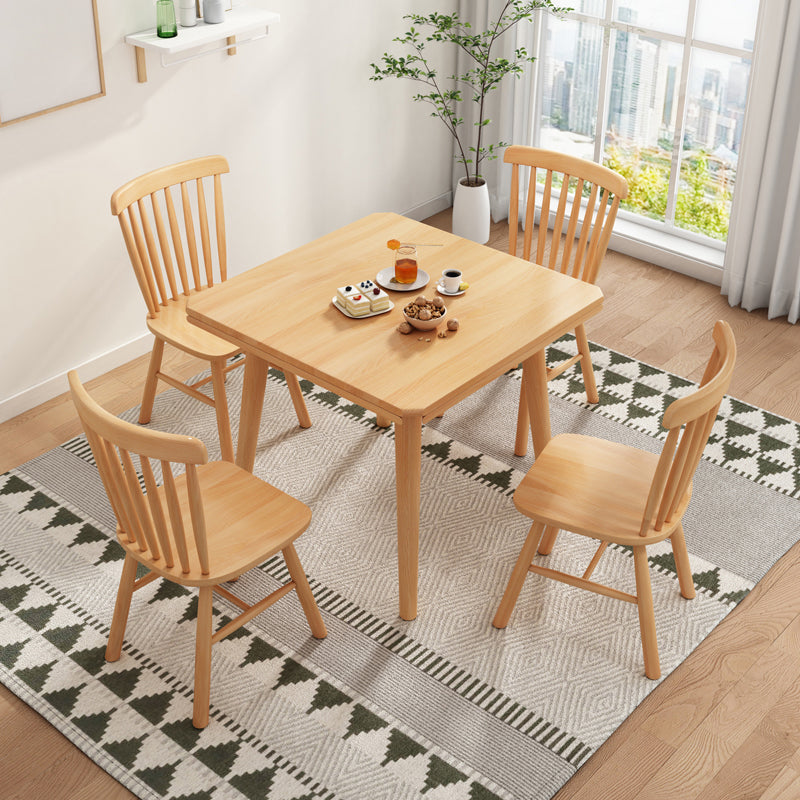 Modern Style Solid Wood Dining Table Brown Round Drop-Leaf Table with 4 Legs for Home Clearhalo ' dining_table' 'Dining Tables & Seating' 'Dining Tables' 'furn' 'furn_dining_table' 'Furniture' 'furniture_dining_table' 'Kitchen & Dining Furniture' 'kitchen&dining_furn' 'kitchen' 'kitchen_dining_table' 3649213