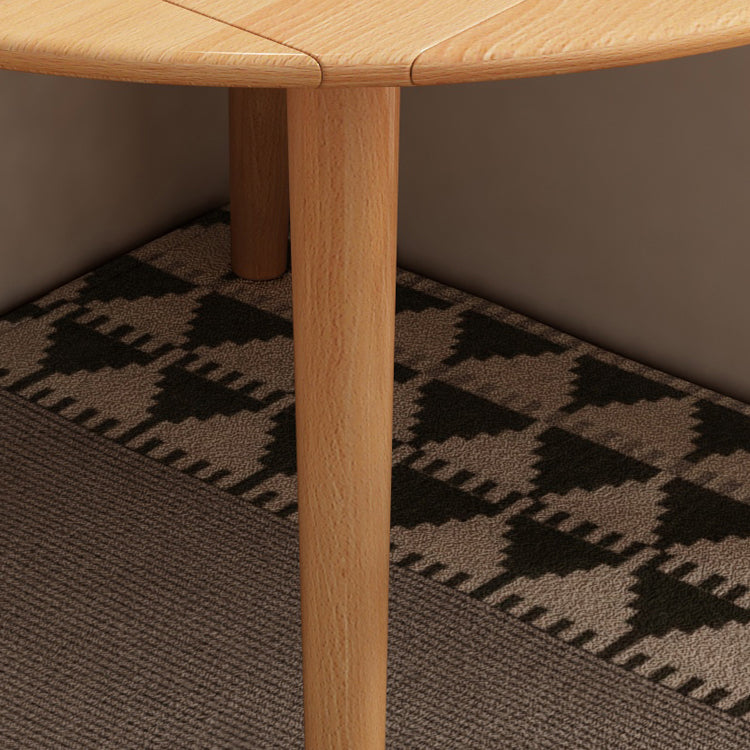 Modern Style Solid Wood Dining Table Brown Round Drop-Leaf Table with 4 Legs for Home Clearhalo ' dining_table' 'Dining Tables & Seating' 'Dining Tables' 'furn' 'furn_dining_table' 'Furniture' 'furniture_dining_table' 'Kitchen & Dining Furniture' 'kitchen&dining_furn' 'kitchen' 'kitchen_dining_table' 3649220
