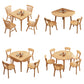 Modern Style Solid Wood Dining Table Brown Round Drop-Leaf Table with 4 Legs for Home Clearhalo ' dining_table' 'Dining Tables & Seating' 'Dining Tables' 'furn' 'furn_dining_table' 'Furniture' 'furniture_dining_table' 'Kitchen & Dining Furniture' 'kitchen&dining_furn' 'kitchen' 'kitchen_dining_table' 3649224