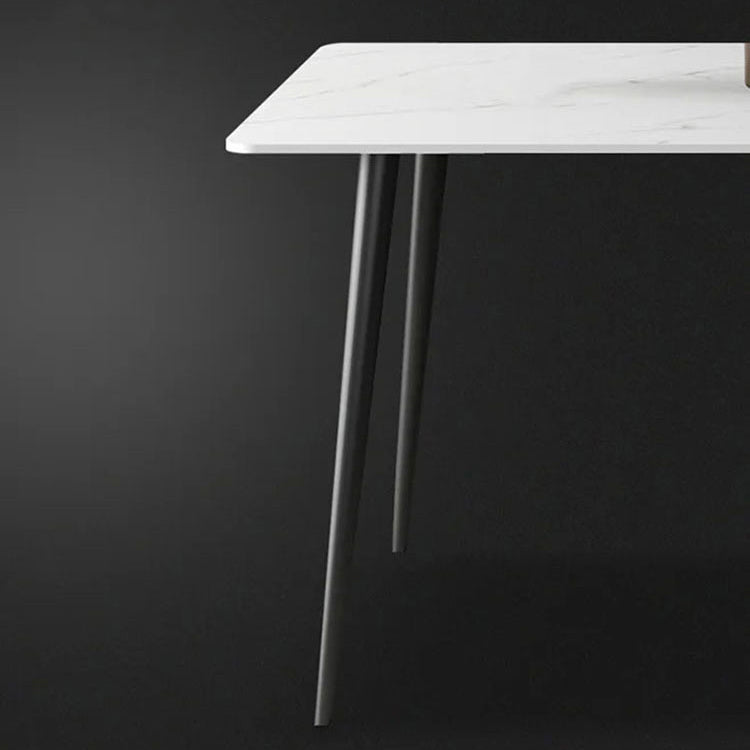 Metal Modern Rectangle Table Sintered Stone Table for Kitchen and Dining Room Clearhalo ' dining_table' 'Dining Tables & Seating' 'Dining Tables' 'furn' 'furn_dining_table' 'Furniture' 'furniture_dining_table' 'Kitchen & Dining Furniture' 'kitchen&dining_furn' 'kitchen' 'kitchen_dining_table' 3649230