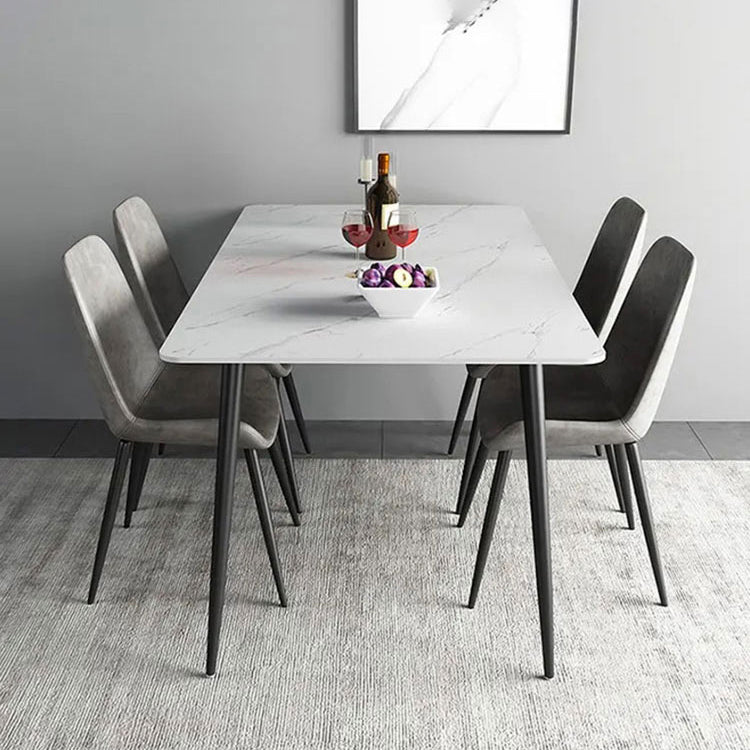 Metal Modern Rectangle Table Sintered Stone Table for Kitchen and Dining Room Clearhalo ' dining_table' 'Dining Tables & Seating' 'Dining Tables' 'furn' 'furn_dining_table' 'Furniture' 'furniture_dining_table' 'Kitchen & Dining Furniture' 'kitchen&dining_furn' 'kitchen' 'kitchen_dining_table' 3649238