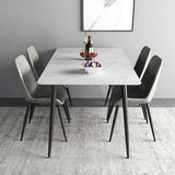 Metal Modern Rectangle Table Sintered Stone Table for Kitchen and Dining Room Clearhalo ' dining_table' 'Dining Tables & Seating' 'Dining Tables' 'furn' 'furn_dining_table' 'Furniture' 'furniture_dining_table' 'Kitchen & Dining Furniture' 'kitchen&dining_furn' 'kitchen' 'kitchen_dining_table' 3649238