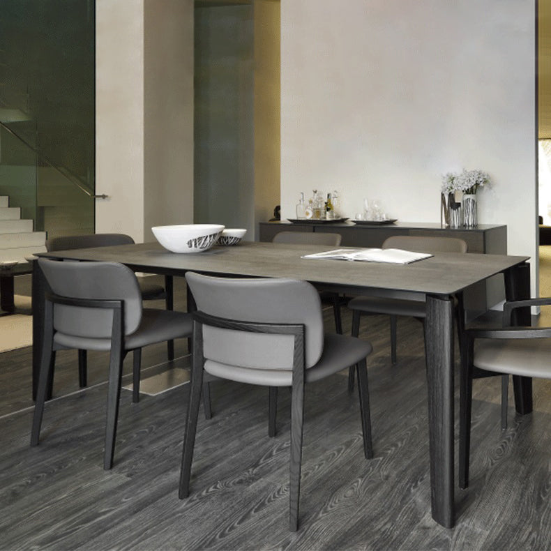 Rectangle Dining Table Simple Dinner Room Simple Table with 4 Wood Legs Base Clearhalo ' dining_table' 'Dining Tables & Seating' 'Dining Tables' 'furn' 'furn_dining_table' 'Furniture' 'furniture_dining_table' 'Kitchen & Dining Furniture' 'kitchen&dining_furn' 'kitchen' 'kitchen_dining_table' 3649246