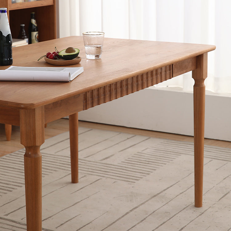 Modern Cherry Solid Wood Table Rectangle Dining Table with 4 Legs for Restaurant Clearhalo ' dining_table' 'Dining Tables & Seating' 'Dining Tables' 'furn' 'furn_dining_table' 'Furniture' 'furniture_dining_table' 'Kitchen & Dining Furniture' 'kitchen&dining_furn' 'kitchen' 'kitchen_dining_table' 3649256