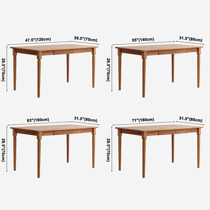 Modern Cherry Solid Wood Table Rectangle Dining Table with 4 Legs for Restaurant Clearhalo ' dining_table' 'Dining Tables & Seating' 'Dining Tables' 'furn' 'furn_dining_table' 'Furniture' 'furniture_dining_table' 'Kitchen & Dining Furniture' 'kitchen&dining_furn' 'kitchen' 'kitchen_dining_table' 3649257