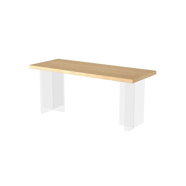 Modern Style Solid Wood Dining Table Brown Rectangle Table with Acrylic Base Clearhalo ' dining_table' 'Dining Tables & Seating' 'Dining Tables' 'furn' 'furn_dining_table' 'Furniture' 'furniture_dining_table' 'Kitchen & Dining Furniture' 'kitchen&dining_furn' 'kitchen' 'kitchen_dining_table' 3649264