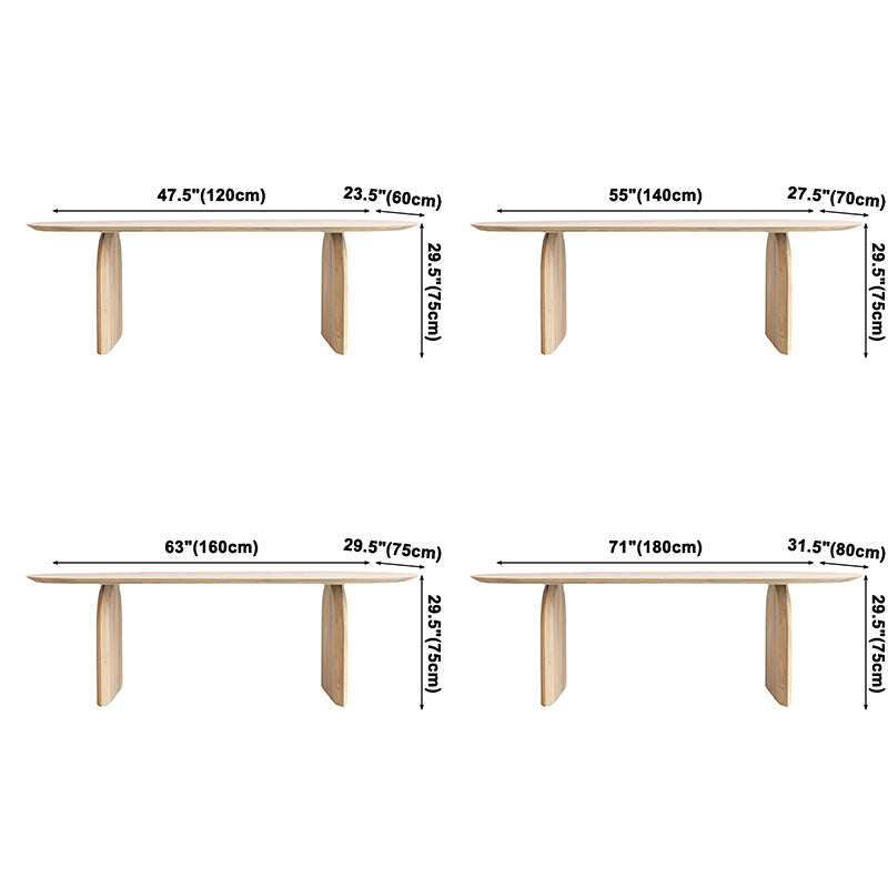 Pine Solid Wood Dining Table Contemporary Dining Site Table with Double Pedestal Clearhalo ' dining_table' 'Dining Tables & Seating' 'Dining Tables' 'furn' 'furn_dining_table' 'Furniture' 'furniture_dining_table' 'Kitchen & Dining Furniture' 'kitchen&dining_furn' 'kitchen' 'kitchen_dining_table' 3649276