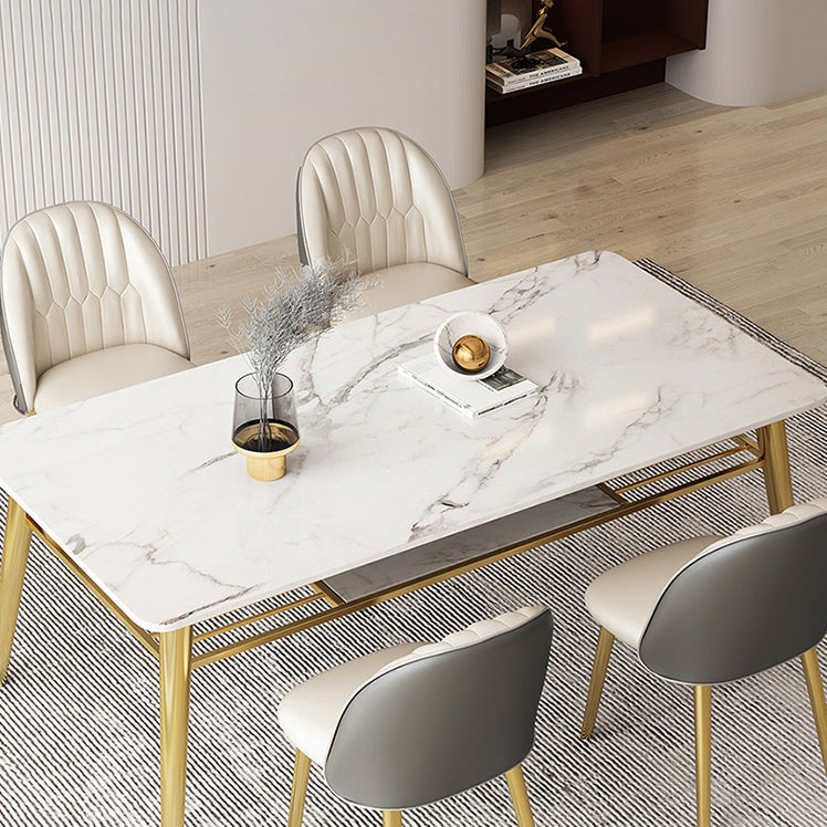 Modern Sintered Stone Top Standard Dining Table Rectangle Shape Dining Table for Kitchen Clearhalo ' dining_table' 'Dining Tables & Seating' 'Dining Tables' 'furn' 'furn_dining_table' 'Furniture' 'furniture_dining_table' 'Kitchen & Dining Furniture' 'kitchen&dining_furn' 'kitchen' 'kitchen_dining_table' 3649286