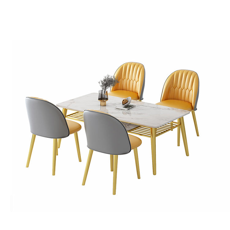 Modern Sintered Stone Top Standard Dining Table Rectangle Shape Dining Table for Kitchen Clearhalo ' dining_table' 'Dining Tables & Seating' 'Dining Tables' 'furn' 'furn_dining_table' 'Furniture' 'furniture_dining_table' 'Kitchen & Dining Furniture' 'kitchen&dining_furn' 'kitchen' 'kitchen_dining_table' 3649287