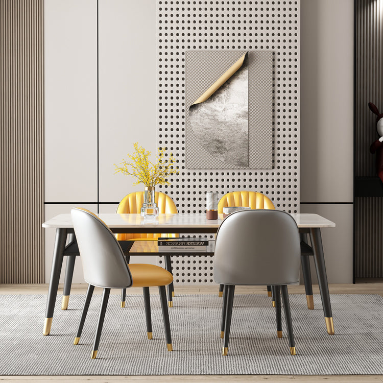Modern Sintered Stone Top Standard Dining Table Rectangle Shape Dining Table for Kitchen Clearhalo ' dining_table' 'Dining Tables & Seating' 'Dining Tables' 'furn' 'furn_dining_table' 'Furniture' 'furniture_dining_table' 'Kitchen & Dining Furniture' 'kitchen&dining_furn' 'kitchen' 'kitchen_dining_table' 3649289
