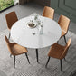 Modern Round Dining Table Sintered Stone Dining Table with 4 Black Legs for Home Kitchen Dinner White Without Chairs Clearhalo ' dining_table' 'Dining Tables & Seating' 'Dining Tables' 'furn' 'furn_dining_table' 'Furniture' 'furniture_dining_table' 'Kitchen & Dining Furniture' 'kitchen&dining_furn' 'kitchen' 'kitchen_dining_table' 3649292