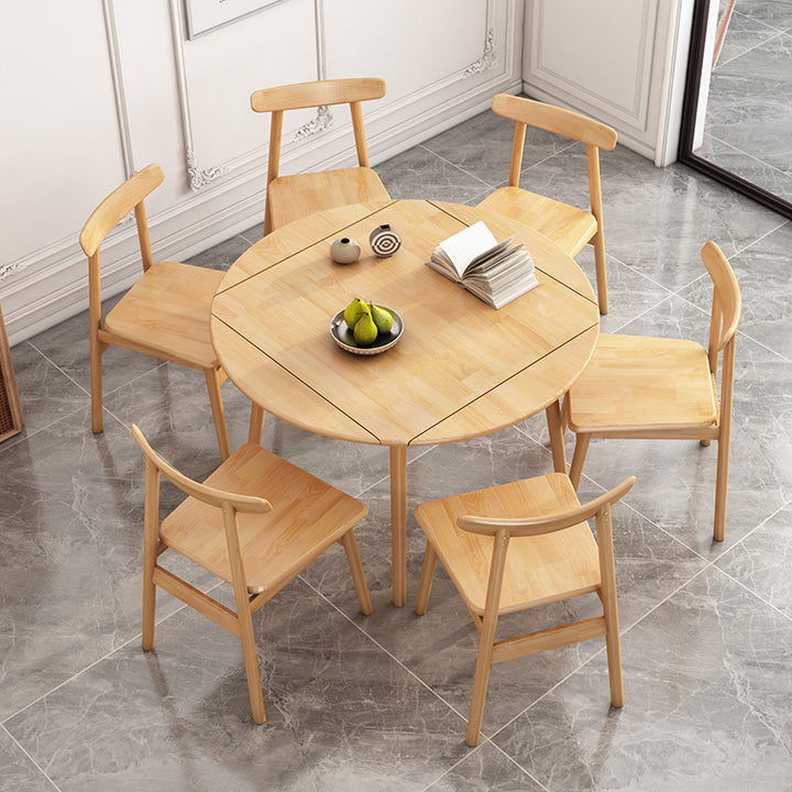 Contemporary Round Dining Table Rubberwood Solid Wood Table with 4 Legs for Dining Room Clearhalo ' dining_table' 'Dining Tables & Seating' 'Dining Tables' 'furn' 'furn_dining_table' 'Furniture' 'furniture_dining_table' 'Kitchen & Dining Furniture' 'kitchen&dining_furn' 'kitchen' 'kitchen_dining_table' 3649301