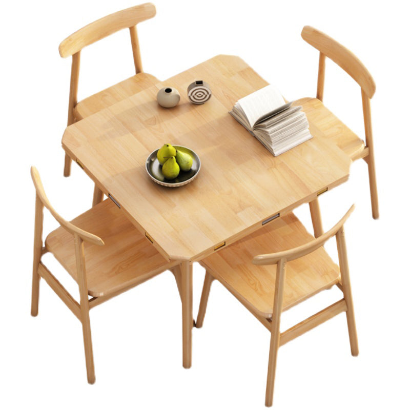 Contemporary Round Dining Table Rubberwood Solid Wood Table with 4 Legs for Dining Room Clearhalo ' dining_table' 'Dining Tables & Seating' 'Dining Tables' 'furn' 'furn_dining_table' 'Furniture' 'furniture_dining_table' 'Kitchen & Dining Furniture' 'kitchen&dining_furn' 'kitchen' 'kitchen_dining_table' 3649309