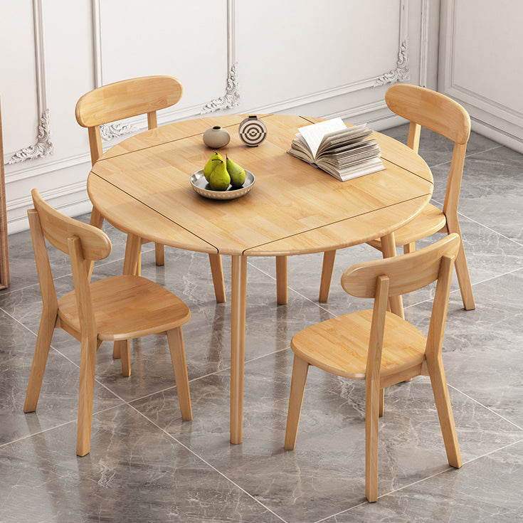 Contemporary Round Dining Table Rubberwood Solid Wood Table with 4 Legs for Dining Room Clearhalo ' dining_table' 'Dining Tables & Seating' 'Dining Tables' 'furn' 'furn_dining_table' 'Furniture' 'furniture_dining_table' 'Kitchen & Dining Furniture' 'kitchen&dining_furn' 'kitchen' 'kitchen_dining_table' 3649314