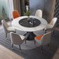 Contemporary Sintered Stone Round Dining Table Kitchen Standard Dining Table with Pedestal Base White Without Chairs Clearhalo ' dining_table' 'Dining Tables & Seating' 'Dining Tables' 'furn' 'furn_dining_table' 'Furniture' 'furniture_dining_table' 'Kitchen & Dining Furniture' 'kitchen&dining_furn' 'kitchen' 'kitchen_dining_table' 3649317