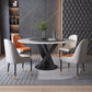 Contemporary Sintered Stone Round Dining Table Kitchen Standard Dining Table with Pedestal Base Clearhalo ' dining_table' 'Dining Tables & Seating' 'Dining Tables' 'furn' 'furn_dining_table' 'Furniture' 'furniture_dining_table' 'Kitchen & Dining Furniture' 'kitchen&dining_furn' 'kitchen' 'kitchen_dining_table' 3649320