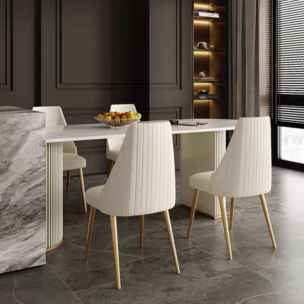 Oval Shape Modern Style Dining Table White Fixed Table with Sintered Stone Clearhalo ' dining_table' 'Dining Tables & Seating' 'Dining Tables' 'furn' 'furn_dining_table' 'Furniture' 'furniture_dining_table' 'Kitchen & Dining Furniture' 'kitchen&dining_furn' 'kitchen' 'kitchen_dining_table' 3649338
