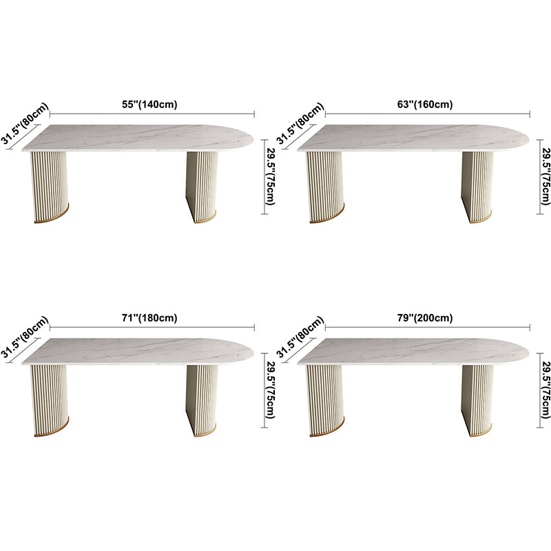 Oval Shape Modern Style Dining Table White Fixed Table with Sintered Stone Clearhalo ' dining_table' 'Dining Tables & Seating' 'Dining Tables' 'furn' 'furn_dining_table' 'Furniture' 'furniture_dining_table' 'Kitchen & Dining Furniture' 'kitchen&dining_furn' 'kitchen' 'kitchen_dining_table' 3649344