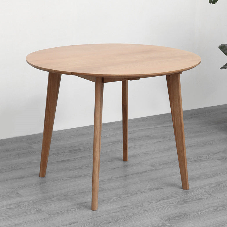 Contemporary Round Dining Table Oak Solid Wood Table with 4 Legs for Dining Room Clearhalo ' dining_table' 'Dining Tables & Seating' 'Dining Tables' 'Furniture' 'furniture_dining_table' 'Kitchen & Dining Furniture' 'kitchen&dining_furn' 'kitchen' 'kitchen_dining_table' 3649345