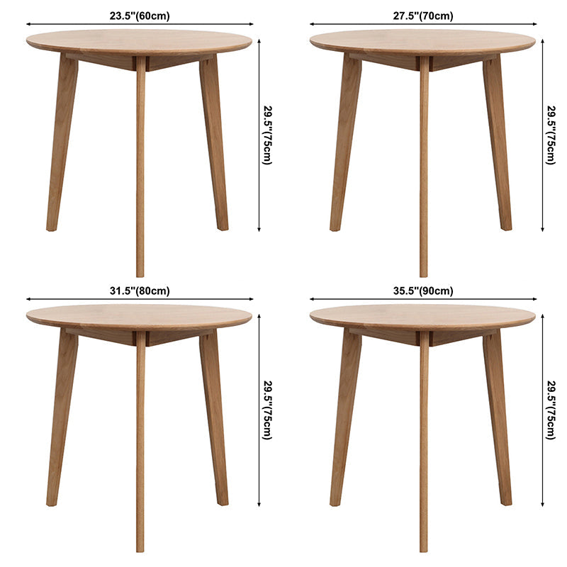 Contemporary Round Dining Table Oak Solid Wood Table with 4 Legs for Dining Room Clearhalo ' dining_table' 'Dining Tables & Seating' 'Dining Tables' 'Furniture' 'furniture_dining_table' 'Kitchen & Dining Furniture' 'kitchen&dining_furn' 'kitchen' 'kitchen_dining_table' 3649352