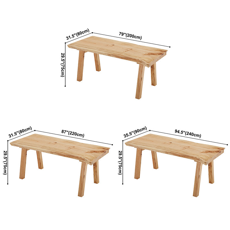 Solid Wood Rectangle Dining Table Modern Contemporary Pine Wood Table with 4 Legs Clearhalo ' dining_table' 'Dining Tables & Seating' 'Dining Tables' 'furn' 'furn_dining_table' 'Furniture' 'furniture_dining_table' 'Kitchen & Dining Furniture' 'kitchen&dining_furn' 'kitchen' 'kitchen_dining_table' 3649372