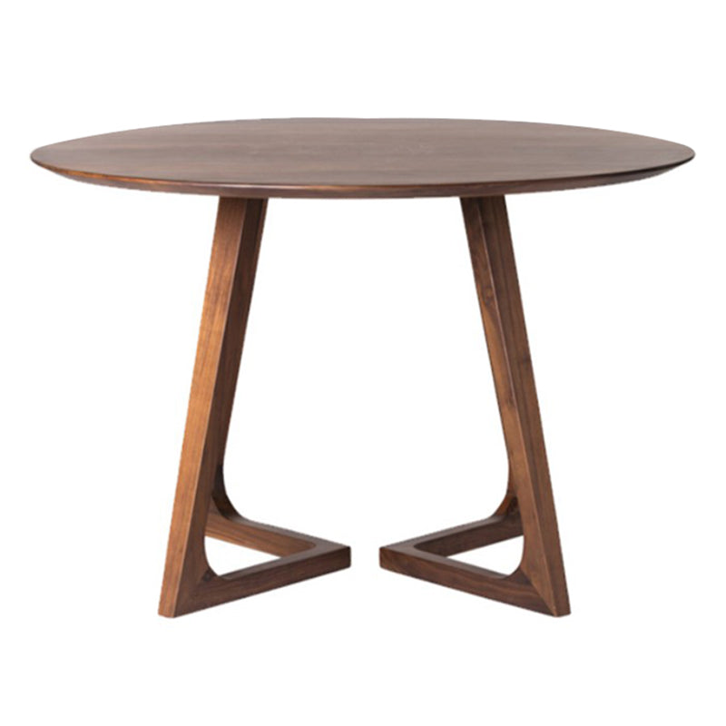 Modern Round Shape Solid Wood Dining Table Kitchen Standard Dining Table with Double Pedestal Without Chairs Clearhalo ' dining_table' 'Dining Tables & Seating' 'Dining Tables' 'furn' 'furn_dining_table' 'Furniture' 'furniture_dining_table' 'Kitchen & Dining Furniture' 'kitchen&dining_furn' 'kitchen' 'kitchen_dining_table' 3649381