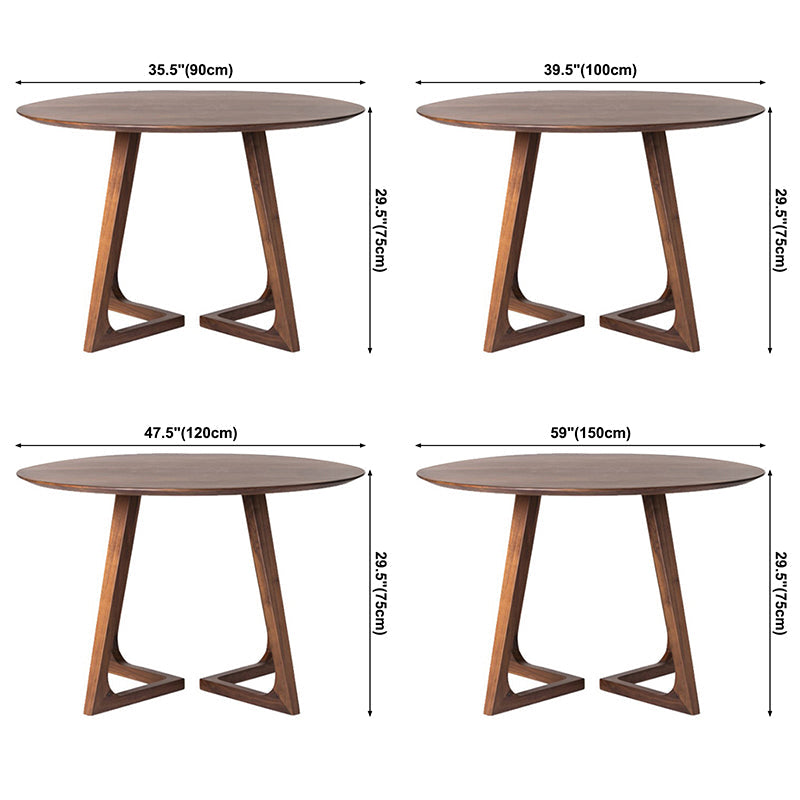 Modern Round Shape Solid Wood Dining Table Kitchen Standard Dining Table with Double Pedestal Clearhalo ' dining_table' 'Dining Tables & Seating' 'Dining Tables' 'furn' 'furn_dining_table' 'Furniture' 'furniture_dining_table' 'Kitchen & Dining Furniture' 'kitchen&dining_furn' 'kitchen' 'kitchen_dining_table' 3649387