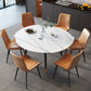 Modern Style Sintered Stone Dining Table White Round Drop-Leaf Table for Home Use Clearhalo ' dining_table' 'Dining Tables & Seating' 'Dining Tables' 'furn' 'furn_dining_table' 'Furniture' 'furniture_dining_table' 'Kitchen & Dining Furniture' 'kitchen&dining_furn' 'kitchen' 'kitchen_dining_table' 3649388